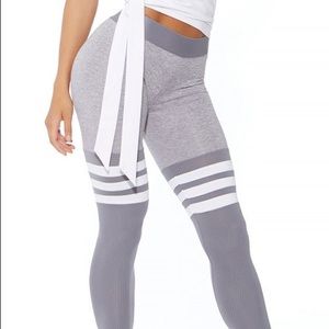 Thigh high Bombshell Sport Leggings in Silver